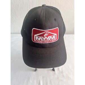 Richardson MWM Construction Snapback Trucker Hat Black Mesh Back Vtg Style 112